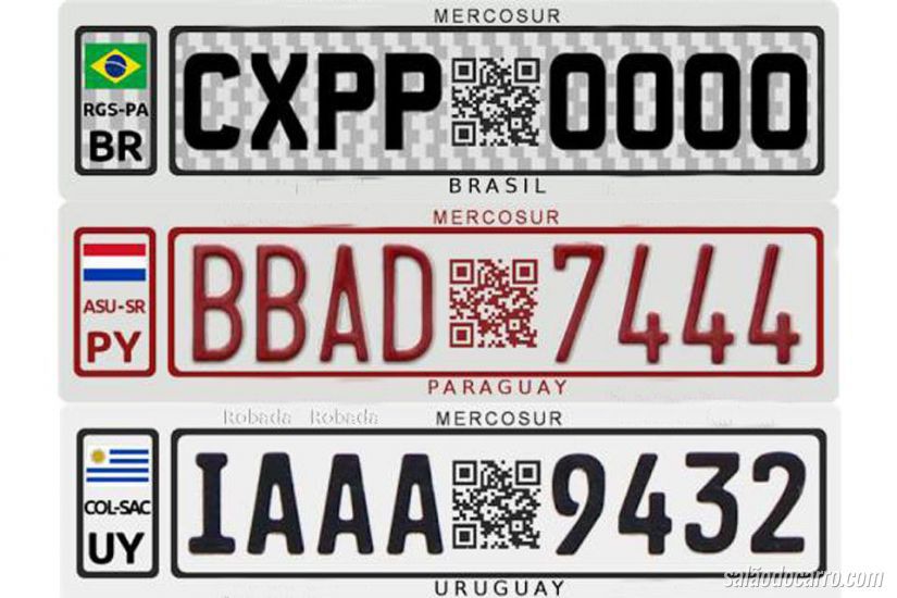 Novas placas serão adotadas no Mercosul