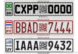 Novas placas serão adotadas no Mercosul