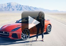 Michelle Rodriguez aparece acelerando um Jaguar F-TYPE SVR
