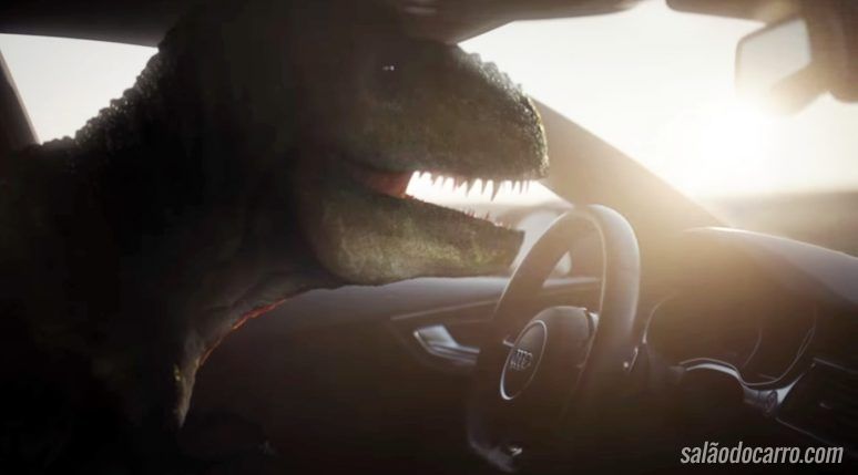 Comercial da Audi mostra dinossauro feliz com carro autônomo