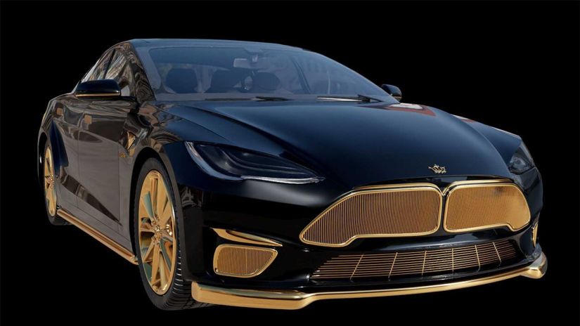 Tesla Model S mais caro do mundo possui elementos banhados a ouro 24k