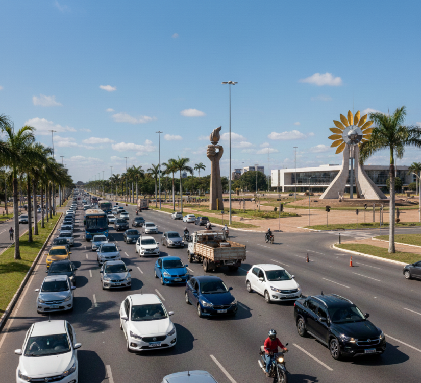 Trânsito na rua do TO/ Créditos: Imagem gerada por I.A.