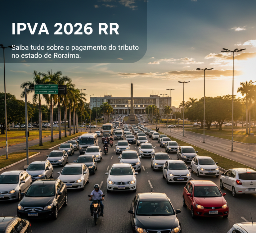 Trânsito na rodovia em RR / Créditos: Imagem gerada por I.A.
