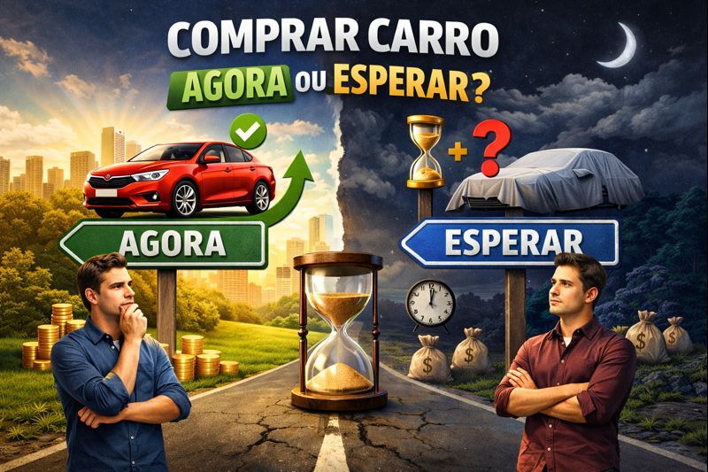 Ilustração - Comprar Carro Agora ou Esperar? / Créditos: I.A.