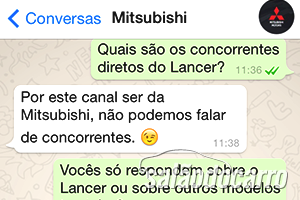 Mitsubishi inova com atendimento via WhatsApp