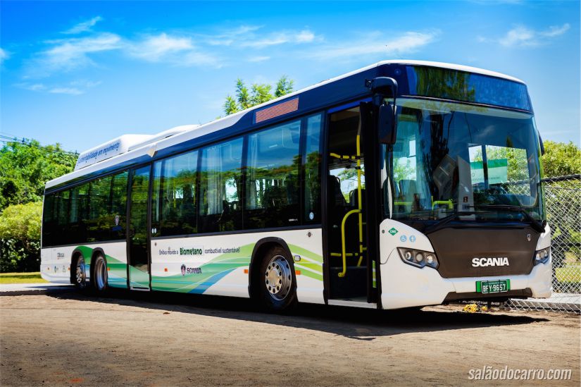Ônibus da Scania movido a biometano