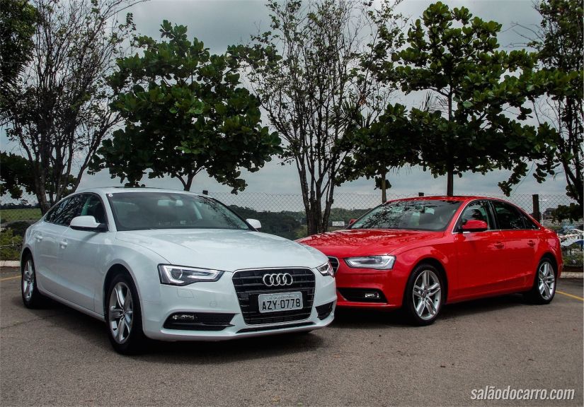 Lado a lado, o Audi A5 e Audi A4