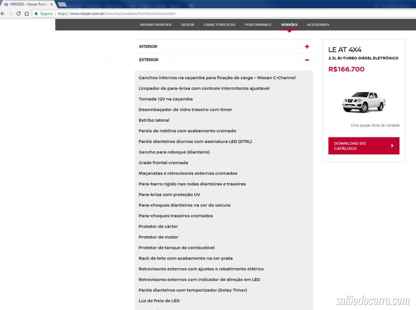 Vaza possível preço da nova Nissan Frontier 