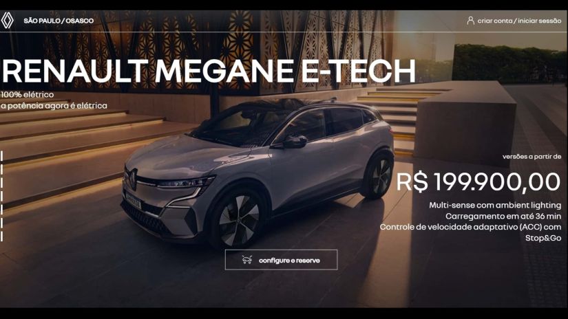 Renault baixa preço do elétrico Megane E-Tech no Brasil
