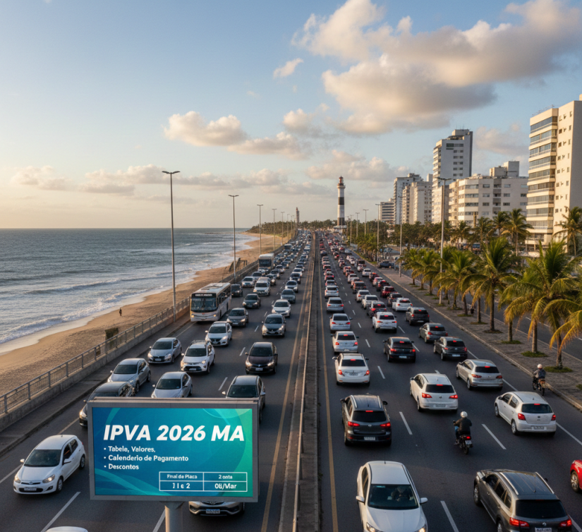 Trânsito na rodovia no MA / Créditos: Imagem gerada por I.A.
