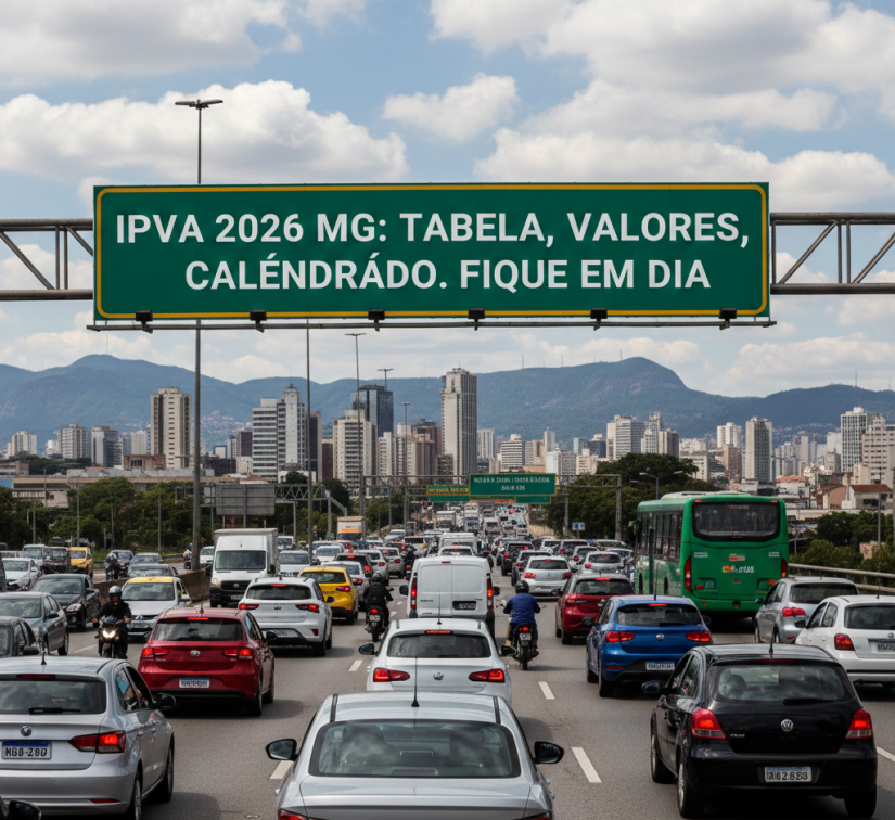 Trânsito na rodovia em MG / Créditos: Imagem gerada por I.A.