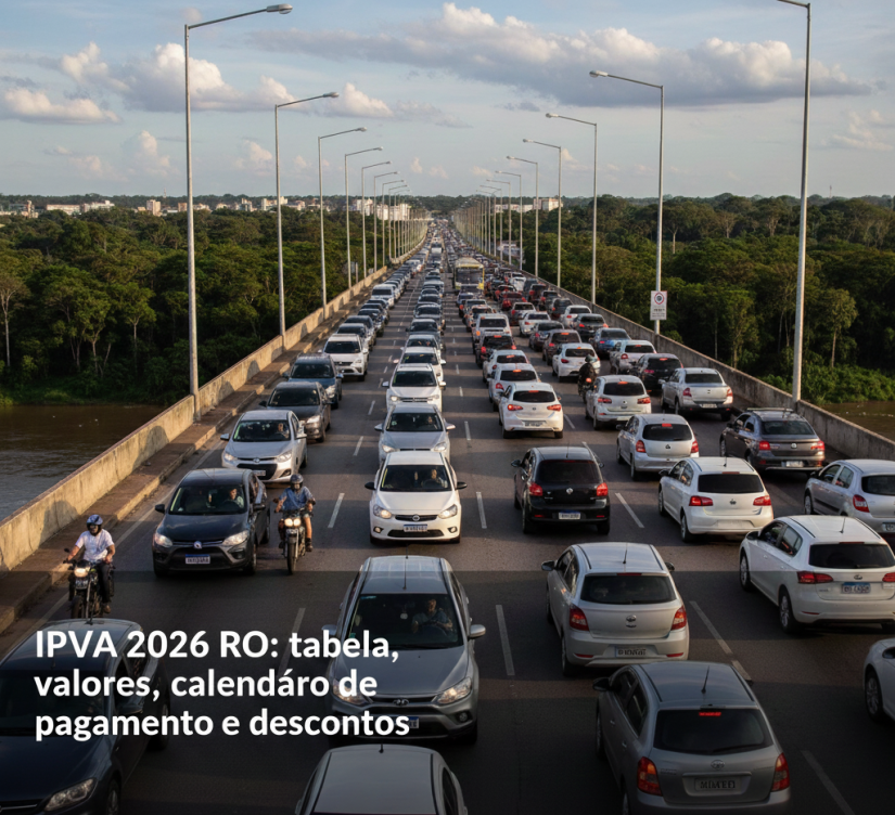 Trânsito na rodovia em RO / Créditos: Imagem gerada por I.A.