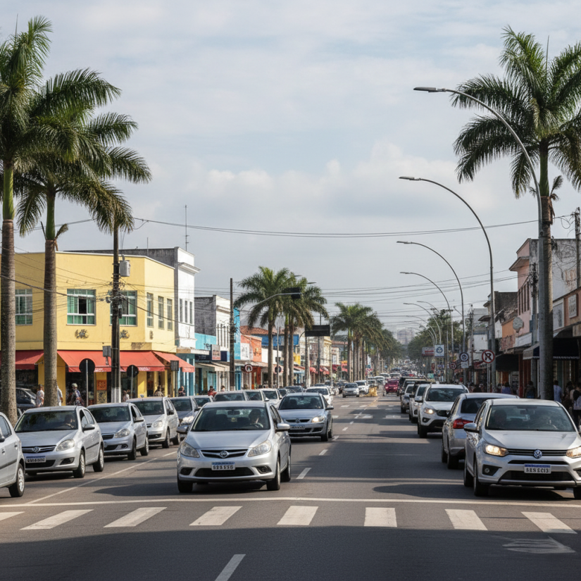 Trânsito em avenida no AP/ Créditos: Imagem gerada por I.A.