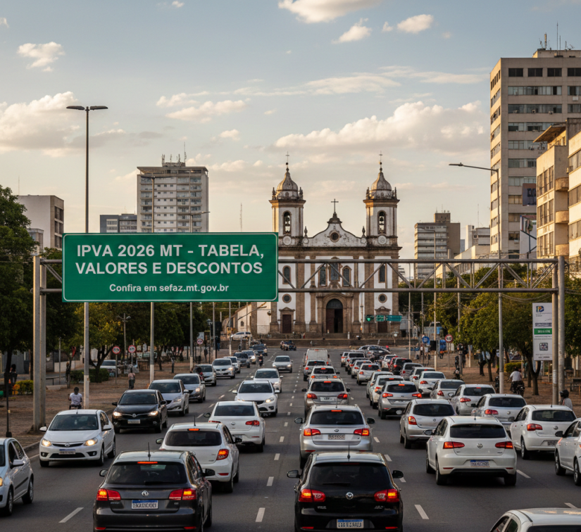 Trânsito na avenida no MT/ Créditos: Imagem gerada por I.A.