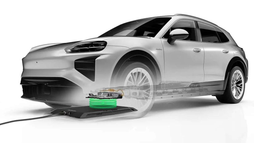 Porsche Cayenne elétrico ganha novo sistema de carregamento sem fio / Créditos: Divulgação Porsche 
